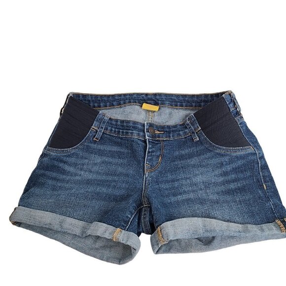 Old Navy Maternity Cuffed Denim Shorts Size 2 - Picture 1 of 9